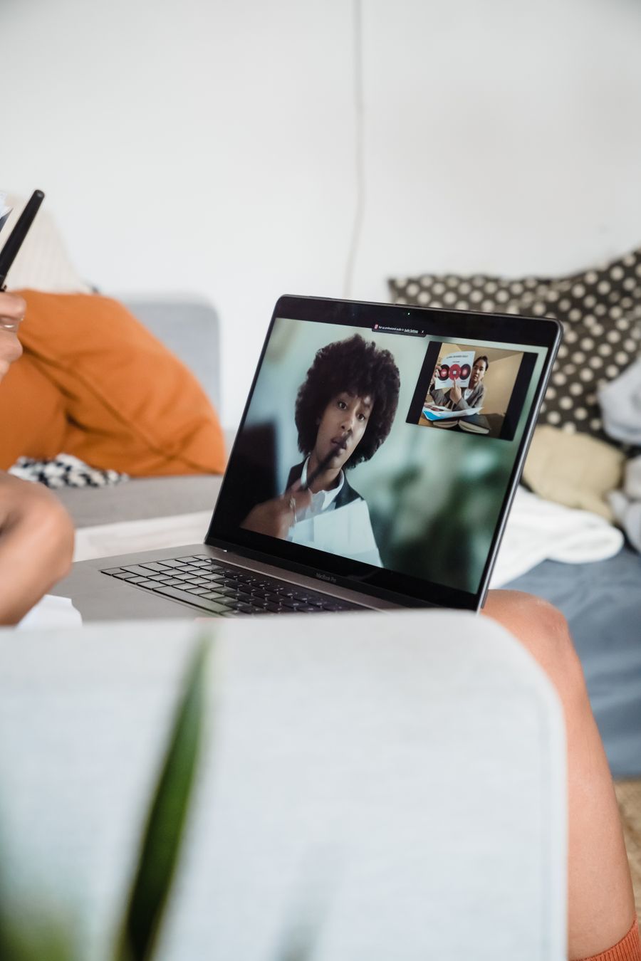 woman in video meeting at work — Low-Data Alert links every answer onward — usually the plan it recommends.