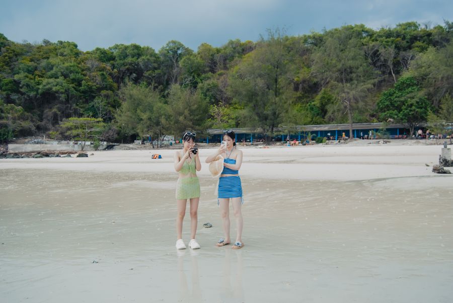 tourists enjoying a day at the beach