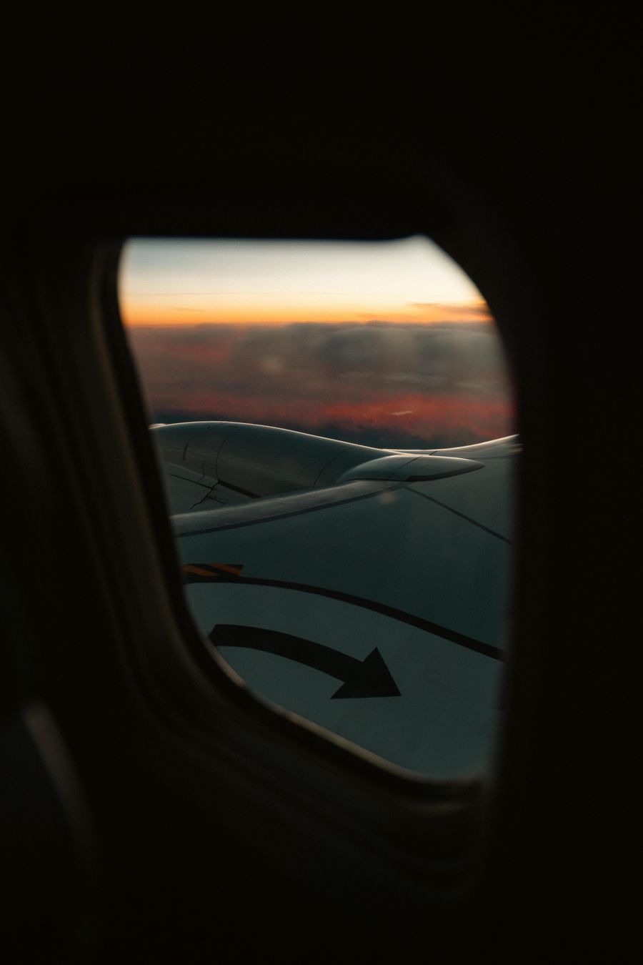 view from airplane window at sunset — The food tour: every recommendation looked up on the spot.