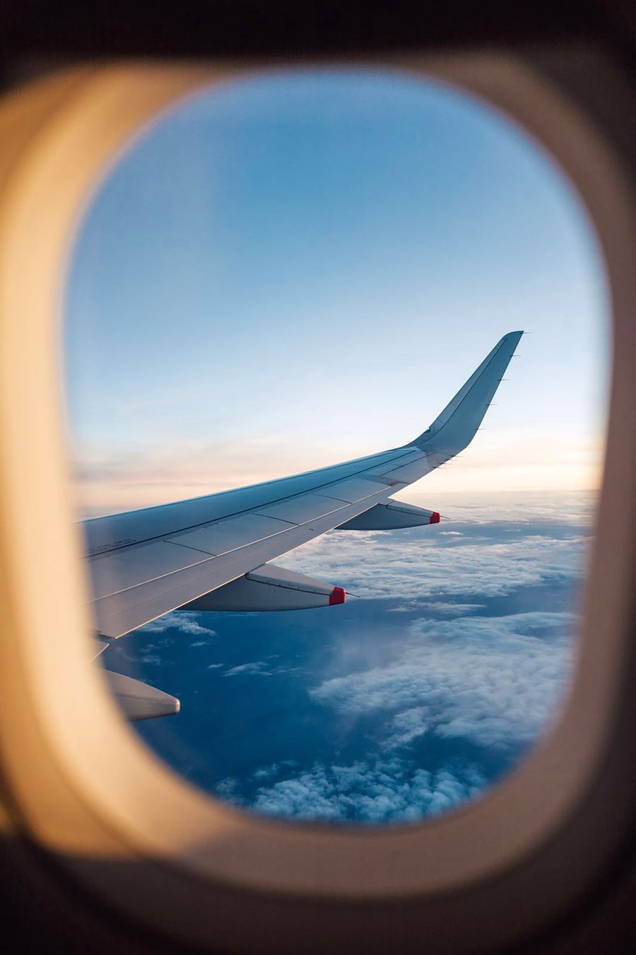 aircraft wings through window